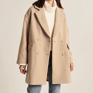 Abercrombie, wool-blend, double breasted coat